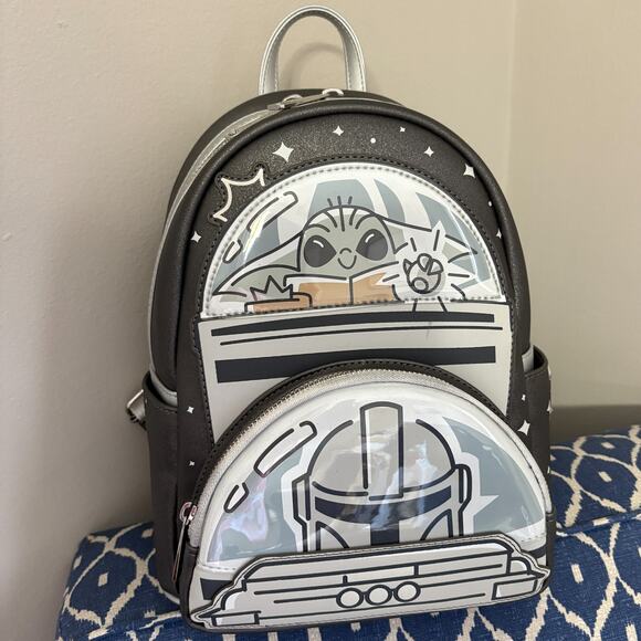 Disney Parks Mandalorian Grogu Loungefly Mini Backpack - Picture 1 of 7